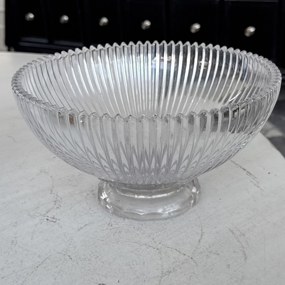 Mikasa Other - Mikasa Crystal Diamond Fire Ribbed 10" Footed Serving Bowl Vintage 1980's Japan